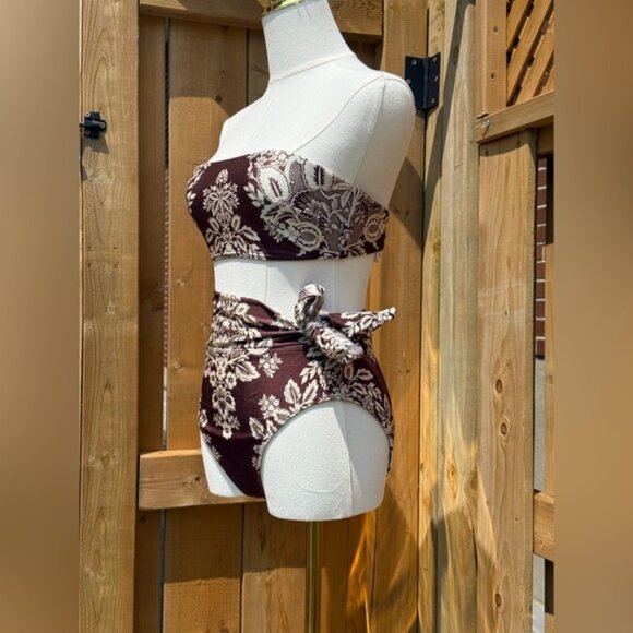 🆕 ZIMMERMANN 🧿 NWT Pink Floral-Print Bandeau, Scarf High Waist Pant Sz 1 US4/6 - Picture 4 of 16